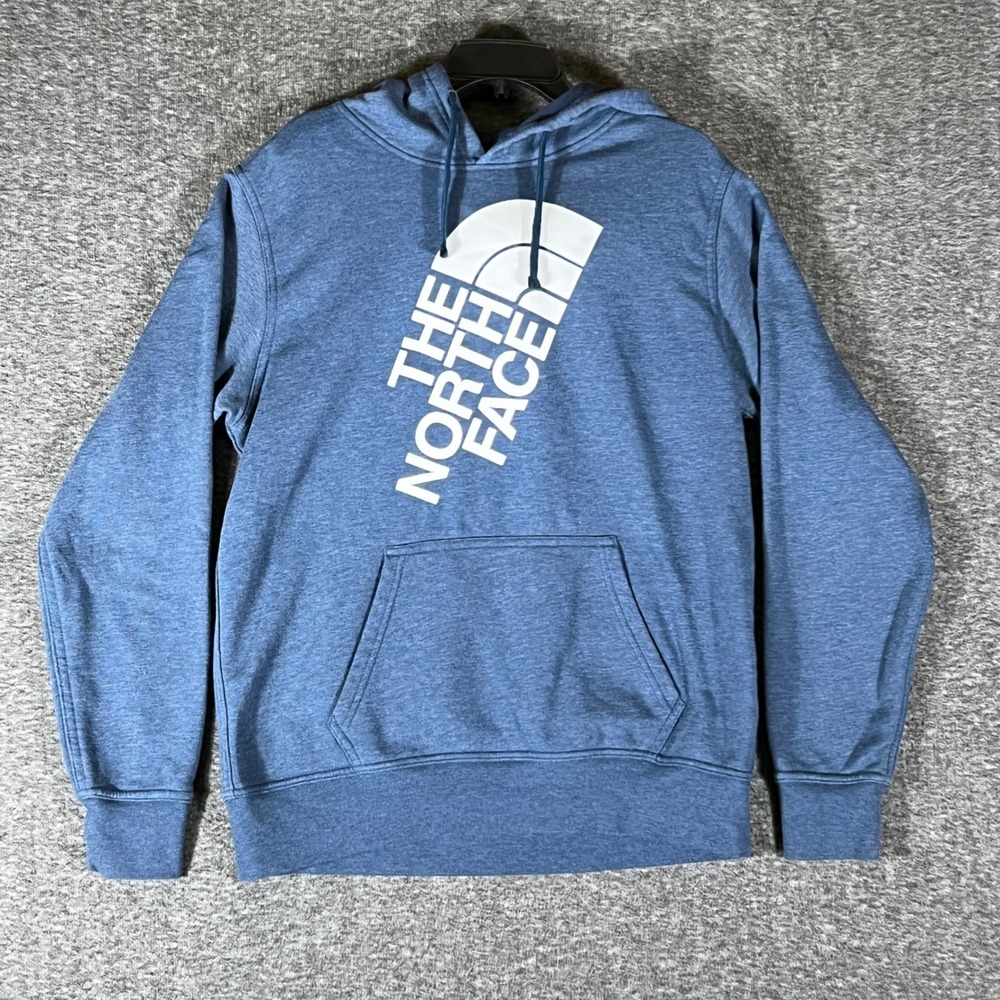 The North Face Pullover Hoodie Sweatshirt Mens Size M Blue Logo‎